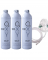 PACKAGE OF 3 FeelOXY LARGE CANS WITH 12 L OF BOTTLED OXYGEN WITH ONE TUBE AND OXYGEN MASK